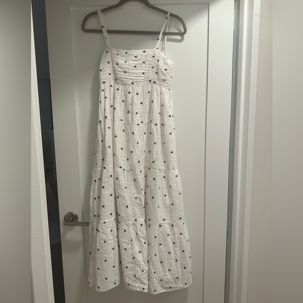 Zara white dress with stitched dots